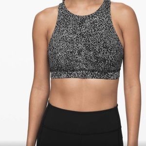 Lululemon Energy Bra High Neck Polar Shift Alpine White Black Size 4